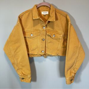 Pacsun Women’s Gold Cropped Jean Jacket Small